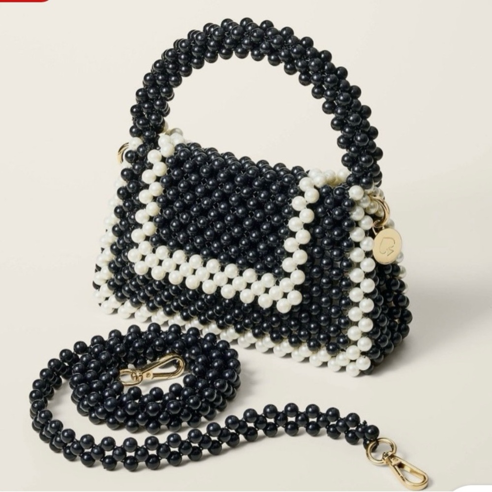 Kate Spade Black and White Beaded Mini Bag - Picture 2 of 4